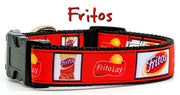 Fritos dog collar Handmade adjustable buckle collar 1" or 5/8" wide or leash Petcollarshandmade