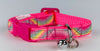 Rainbow cat & small dog collar 1/2" wide adjustable buckle handmade bell leash - Furrypetbeds