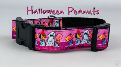 Halloween Peanuts dog collar, handmade, adjustable, buckle collar, 1