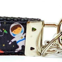 Space Key Fob Wristlet Keychain 1"wide Zipper pull Camera strap handmade - Furrypetbeds