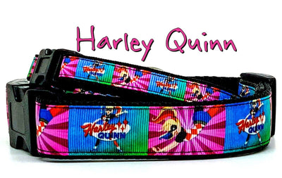 Harley Quinn dog collar handmade adjustable buckle 1