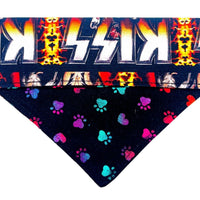 Kiss Dog Bandana Over the Collar dog bandana Dog collar bandana music icon