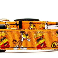 Cheetos dog collar handmade adjustable buckle collar 5/8" wide or leash snack