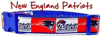 Patriots dog collar handmade adjustable buckle collar football 1