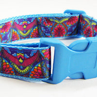 Paisley dog collar handmade adjustable buckle collar 1" wide or leash Petcollarshandmade