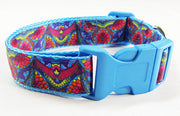 Paisley dog collar handmade adjustable buckle collar 1" wide or leash Petcollarshandmade