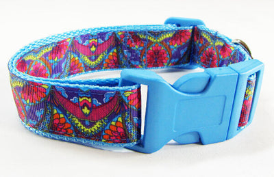 Paisley dog collar handmade adjustable buckle collar 1