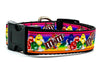 M & M's candy dog collar handmade adjustable buckle  1" or 5/8" wide or leash Petcollarshandmade