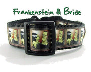 Frankenstein dog collar handmade adjustable buckle collar 1" wide or leash Petcollarshandmade