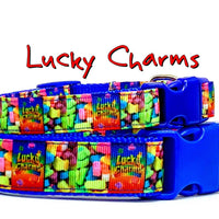 Lucky Charms dog collar handmade adjustable buckle 1" or 5/8" wide or leash Petcollarshandmade