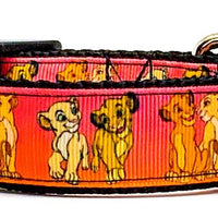Simba & Nala Lion King dog collar handmade adjustable buckle 1" wide or leash