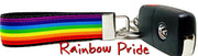 Rainbow Pride Key Fob Wristlet Keychain 1"wide Zipper pull Camera strap handmade - Furrypetbeds
