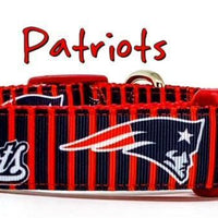 Patriots dog collar handmade adjustable buckle collar 1" wide or leash football Petcollarshandmade