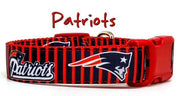 Patriots dog collar handmade adjustable buckle collar 1" wide or leash football Petcollarshandmade