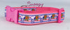 Snoopy dog collar handmade adjustable buckle collar 1" wide leash fabric $12