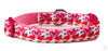 Pink Flamingo Dog collar handmade adjustable buckle 5/8"wide or leash