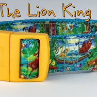 The Lion King Dog collar handmade adjustable buckle collar 1" wide leash fabric - Furrypetbeds