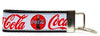 Coca Cola Key Fob Wristlet Keychain 1"wide Zipper pull Camera strap handmade