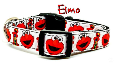 Elmo Sesame Street Dog collar handmade adjustable buckle collar 5/8
