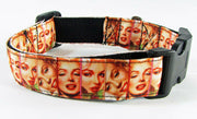 Marilyn dog collar handmade adjustable buckle collar 1" wide or leash $12 collar - Furrypetbeds
