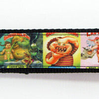 Garbage Pail Kids dog collar handmade adjustable buckle 1" wide or leash fabric Petcollarshandmade