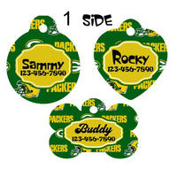 Pet ID Tag Packers NFL Personalized Custom Double Sided Pet Tag w/name & number - Furrypetbeds