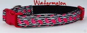 Watermelon dog collar handmade adjustable buckle collar 5/8" wide or leash - Furrypetbeds