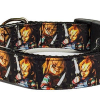 Chucky dog collar handmade adjustable buckle collar 1" or 5/8" wide or leash