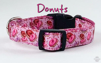 Donuts Dog collar handmade adjustable buckle 5/8