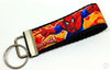 Spiderman Paint Key Fob Wristlet Keychain 1 1/4"wide Zipper pull Camera strap Petcollarshandmade