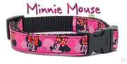 Minnie Mouse Dog collar handmade adjustable buckle collar 5/8"wide or leash Petcollarshandmade