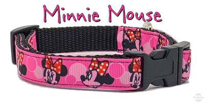 Minnie Mouse Dog collar handmade adjustable buckle collar 5/8