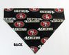 SF 49er's football Dog Bandana Over the Collar dog bandana Dog collar bandana