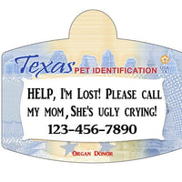 Texas Drivers License Pet ID tags Dog ID Tag Personalized Pet ID Tag aluminum Petcollarshandmade