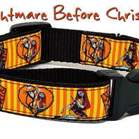 Nightmare Before Christmas dog collar handmade adjustable buckle collar 1"wide - Furrypetbeds