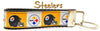 Steelers Key Fob Wristlet Keychain 1"wide Zipper pull Camera strap handmade - Furrypetbeds