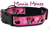 Minnie Mouse Dog collar handmade adjustable buckle 1"or 5/8"wide or leash Petcollarshandmade