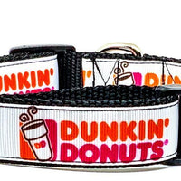 Dunkin Donuts dog collar handmade adjustable buckle 1"or 5/8" wide or leash Petcollarshandmade