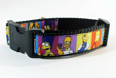 Simpsons dog collar handmade adjustable buckle collar 1