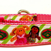 Cabbage Patch Kids dog collar handmade adjustable buckle collar 1"wide or leash - Furrypetbeds