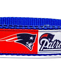 Patriots dog collar handmade adjustable buckle collar football 1" wide or leash Petcollarshandmade