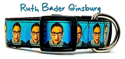 Ruth Bader Ginsburg dog collar handmade adjustable buckle 1