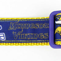 Vikings dog collar handmade adjustable buckle collar football 1" wide or leash - Furrypetbeds