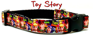 Toy Story dog collar handmade adjustable buckle collar 5/8" wide or leash fabric - Furrypetbeds