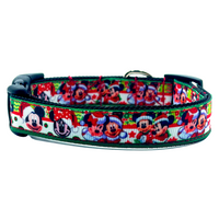 Mickey Christmas dog collar handmade adjustable buckle collar 5/8"wide or leash Petcollarshandmade