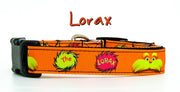 Lorax dog collar handmade adjustable buckle collar 5/8" wide or leash Petcollarshandmade