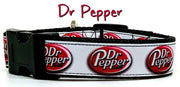 Dr Pepper Dog collar handmade adjustable buckle collar 1" or 5/8" wide or leash Petcollarshandmade