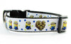 Minions dog collar handmade adjustable buckle collar 1" wide or leash $12 collar - Furrypetbeds