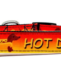 Hot Dog Dachshunds dog collar handmade adjustable buckle 5/8" wide or leash