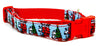 Snoopy Christmas dog collar handmade adjustable buckle collar 5/8" wide, leash